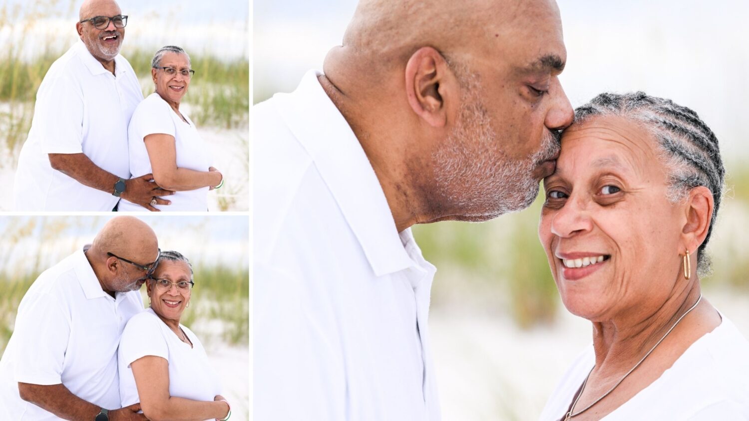 Close-up of grandparents holding hands